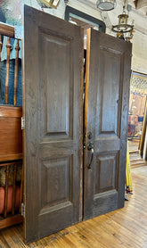 Entry Doors, Solid Dark Oak French Doors with Hardware